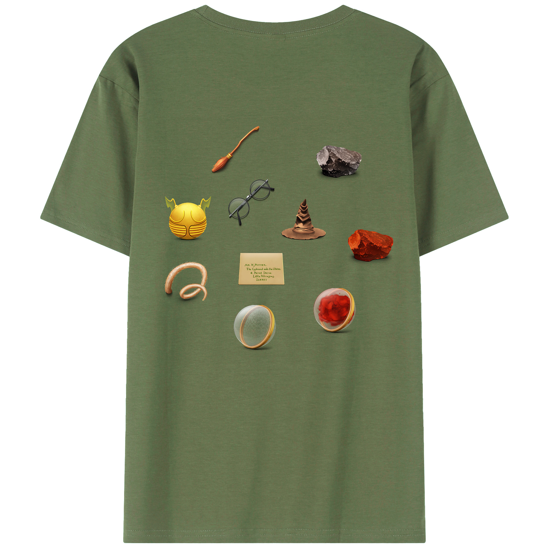 （画像用） Harry Potter ハリー・ポッターシリーズ 綿100％ メンズ半袖Tシャツ（バックプリント） 通気性